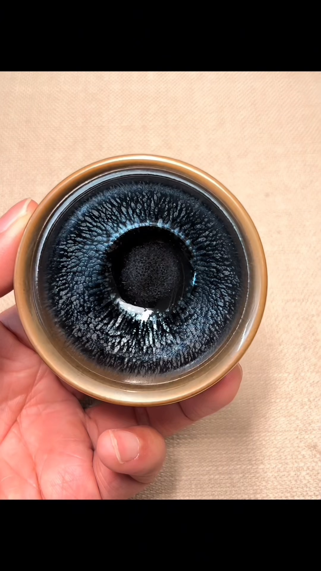 Rare Gold Jian Zhan Teacups - 24K Gold Leaf Accents | Certificate of Exclusivity