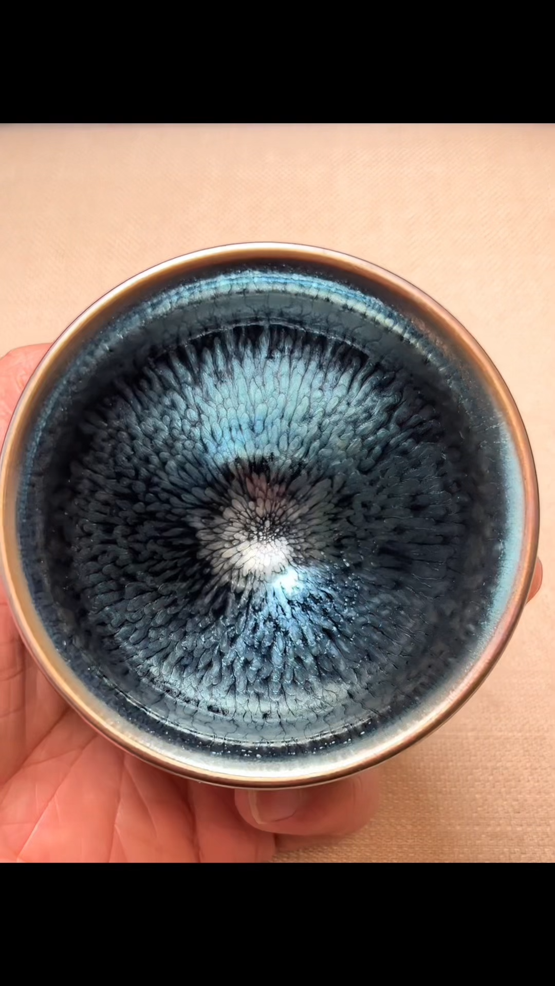 Rare Gold Jian Zhan Teacups with 24K Gold Leaf Accents and Certificate of Exclusivity