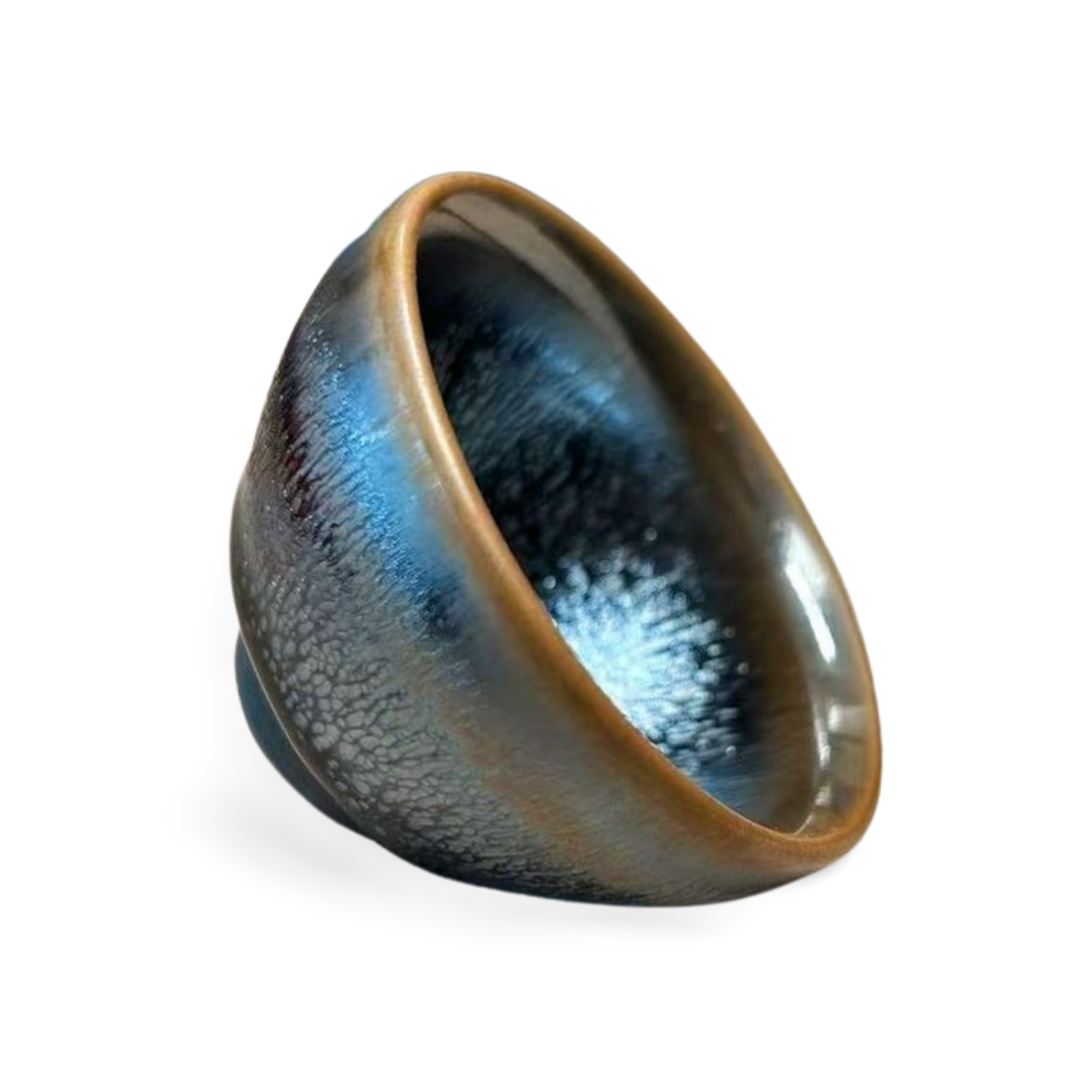 Rare Gold Jian Zhan Teacups - 24K Gold Leaf Accents | Certificate of Exclusivity