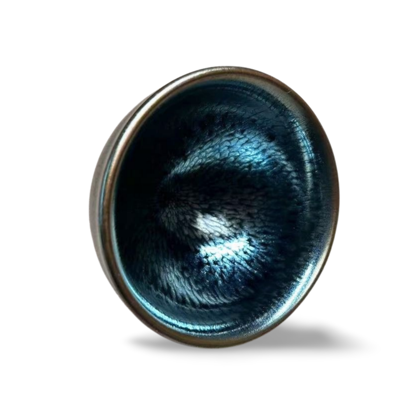 Rare Gold Jian Zhan Teacups with 24K Gold Leaf Accents and Certificate of Exclusivity